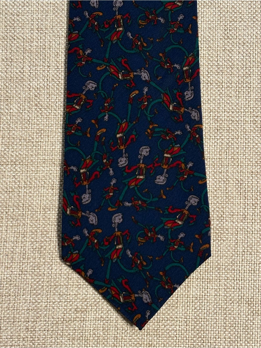 Jerry Garcia Lady With Apple Socks Collection Silk Novelty Art Tie Blue